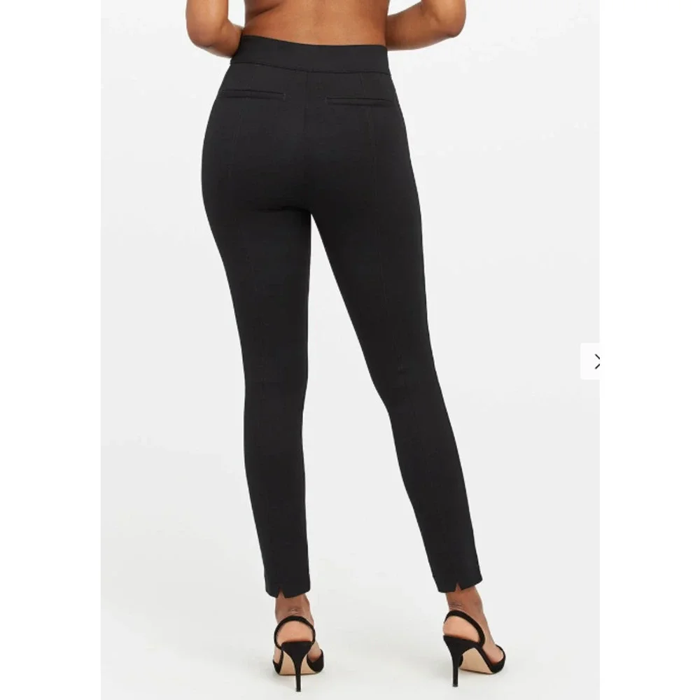 Spanx The Perfect Pant Ankle Sz Small Tall Back Seam Black Ponte Pull On Stretch - Picture 2 of 11